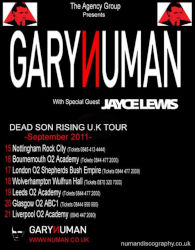 Gary Numan 2011 UK Tour poster